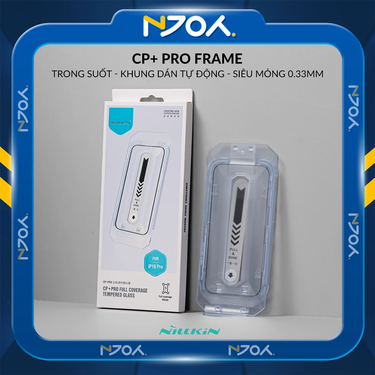 Kính Cường Lực Nillkin Trong Suốt Khung Tự Dán Cho iPhone 17 Pro Max 16 15 14 13 12 11