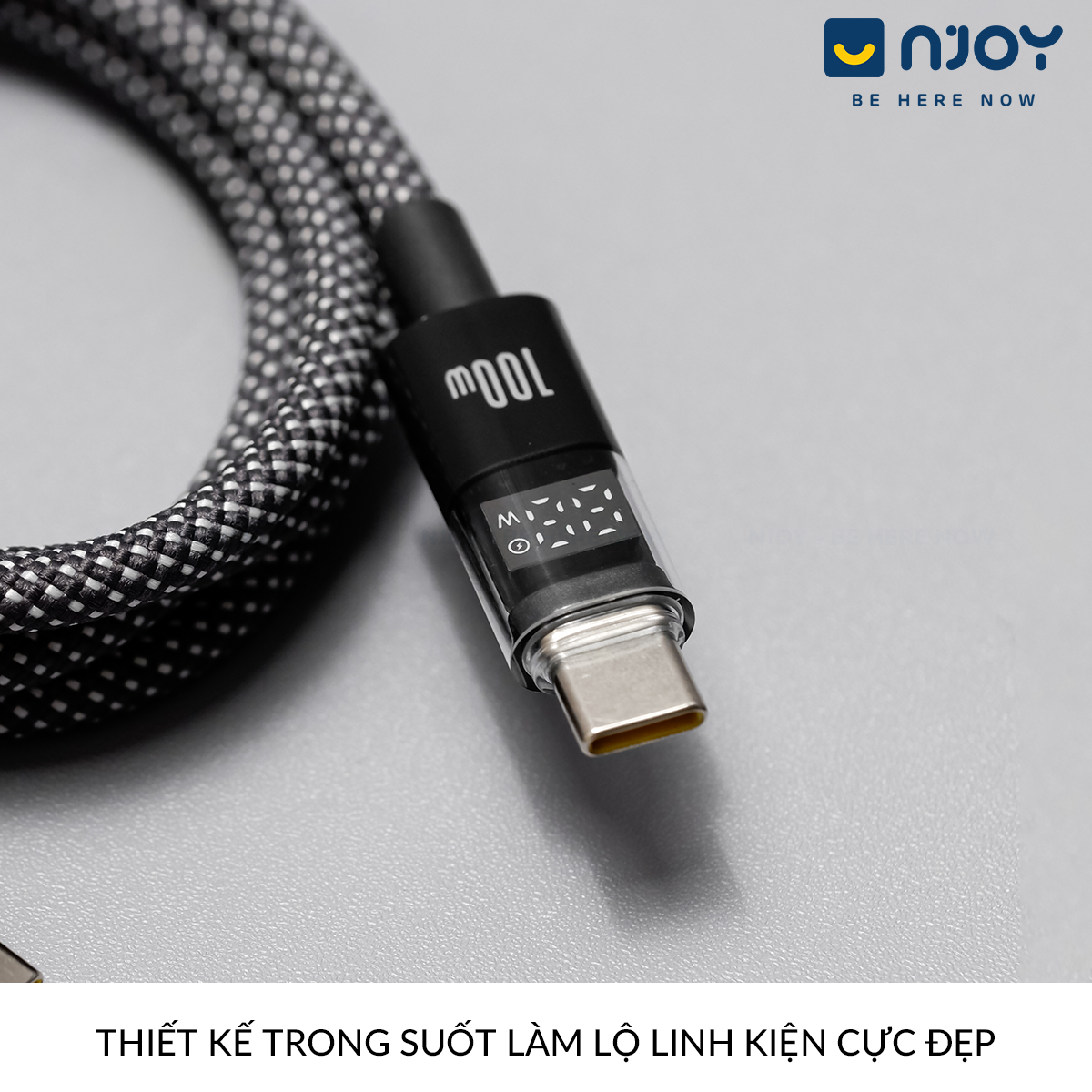Dây Cáp Sạc Baseus 100W Type C To C Đèn Led Báo Công Suất Sạc Cho Điện Thoại iPhone iPad Macbook