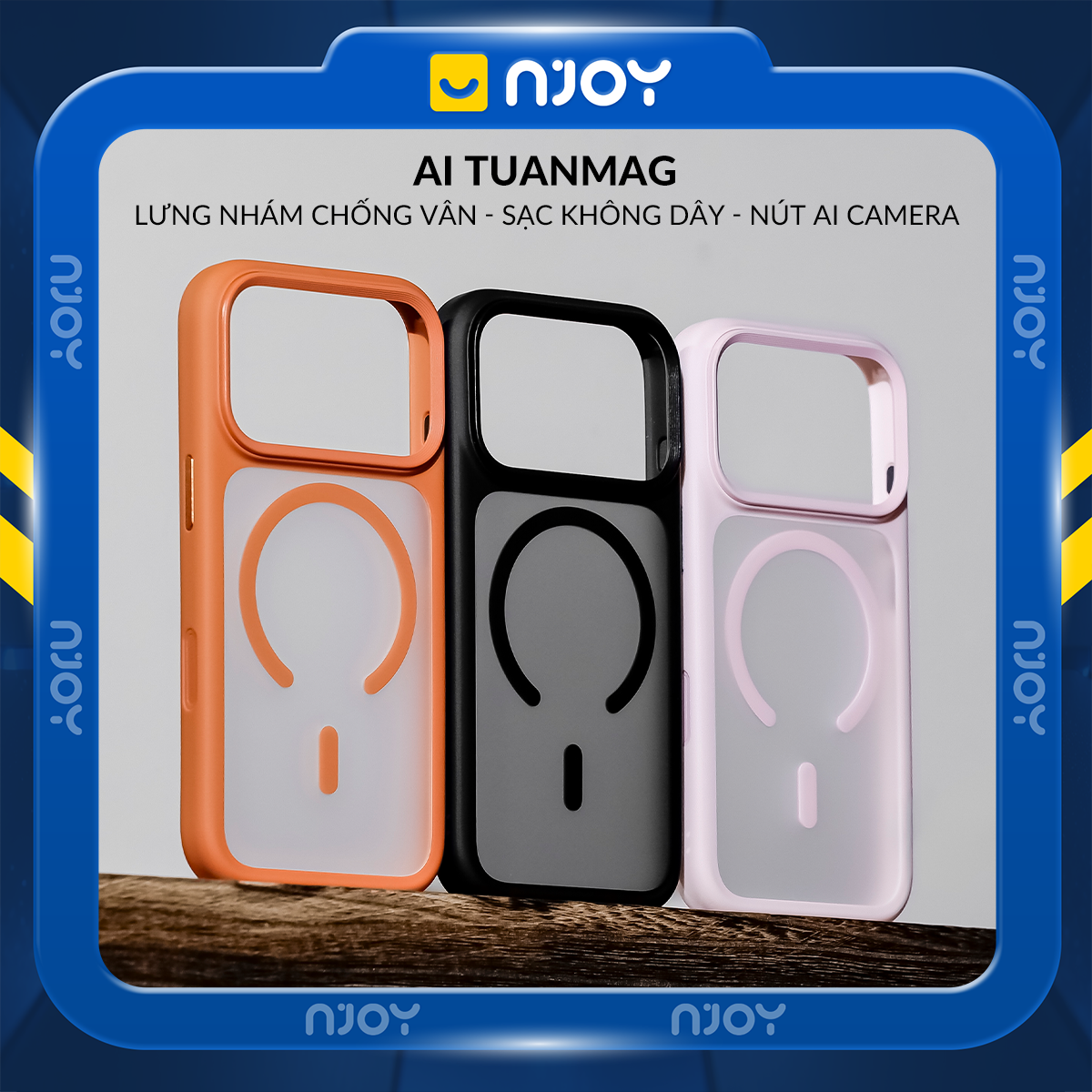 Ốp Nhám Hỗ Trợ Sạc Không Dây Từ Tính Nút Bấm AI Camera Cao Cấp Cho Điện Thoại iPhone 17 Pro Max 16