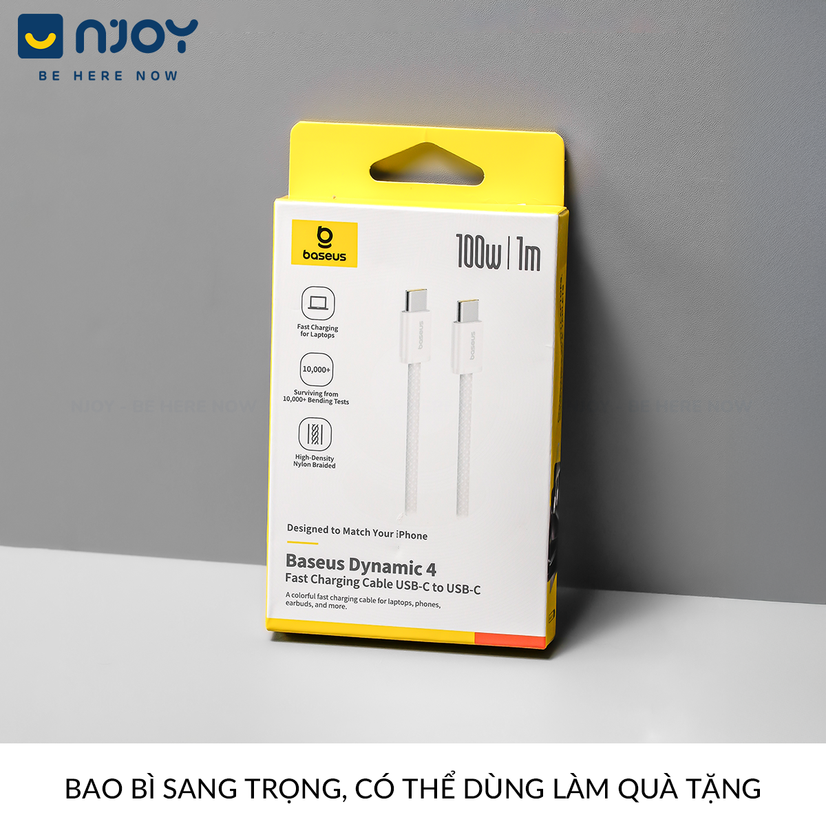 Dây Cáp Sạc Baseus PD 100W Type C To Type C Bện Nylon Cho Điện Thoại iPhone Laptop Macbook iPad