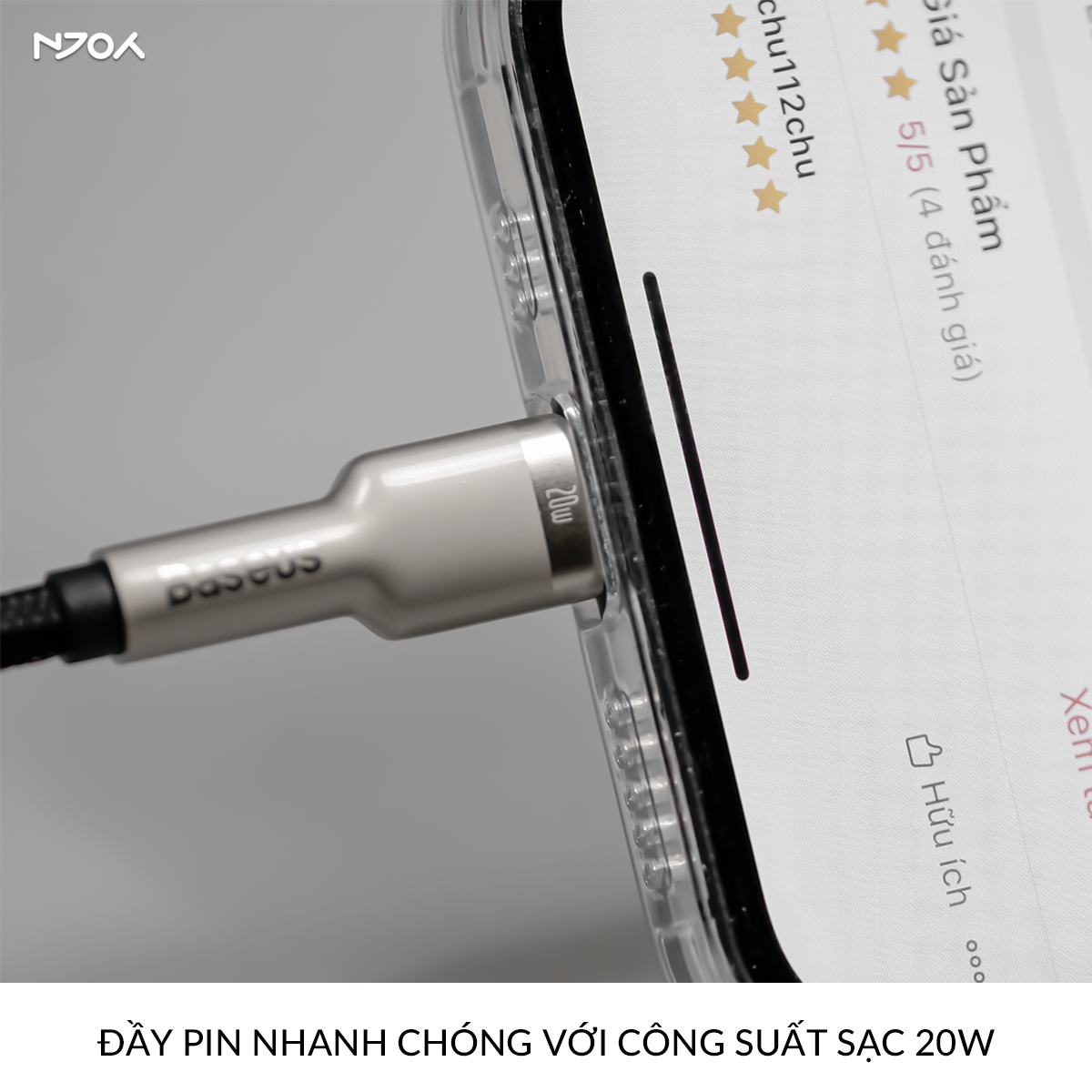 Cáp Sạc Nhanh Baseus Metal Serice Chân Cắm Type C Cho iPhone 14 Pro Max 13 12 11