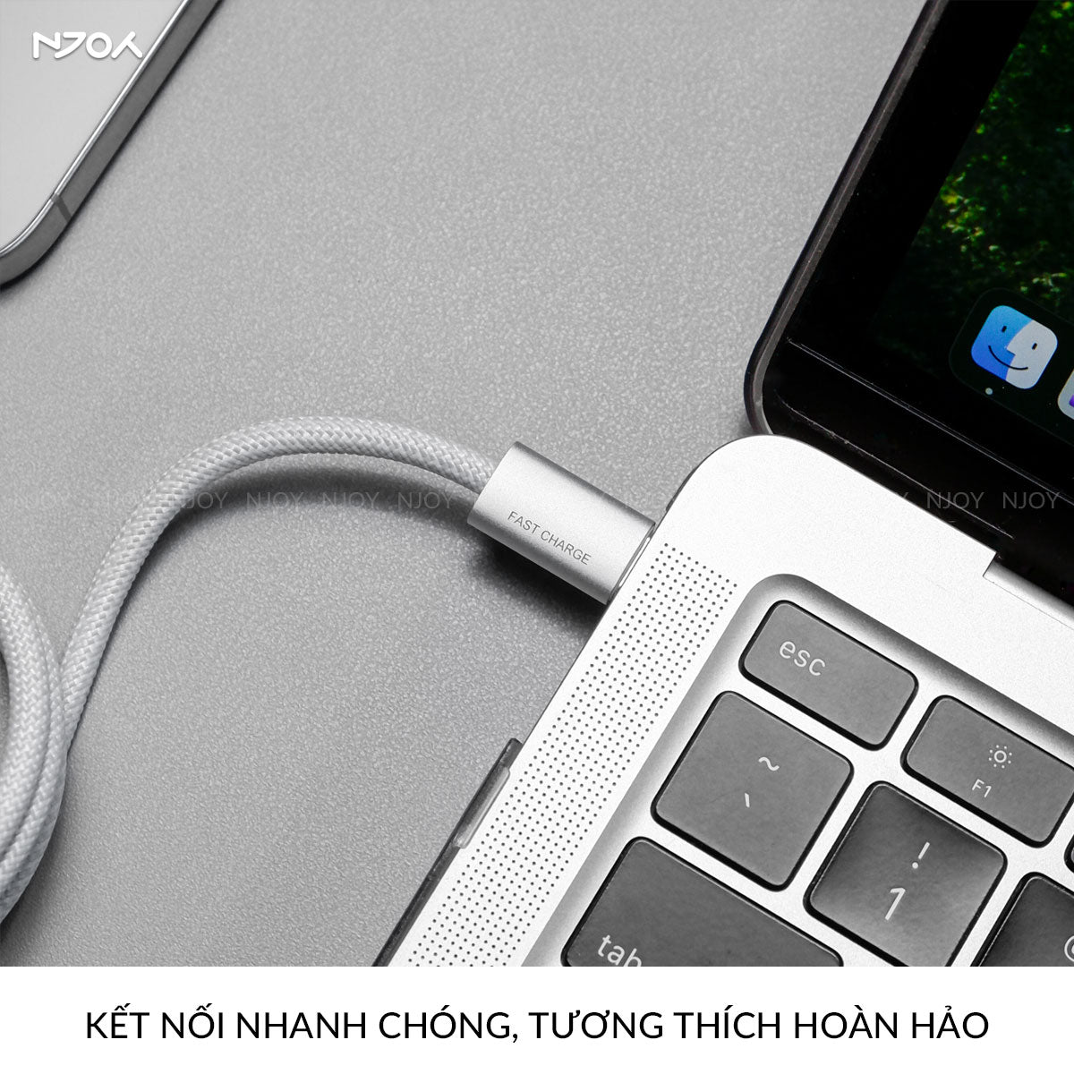 Cáp Sạc Nhanh Đa Năng 3 Trong 1 240W Type C Dây Nylon Cho iPhone MacBook iPad AirPods