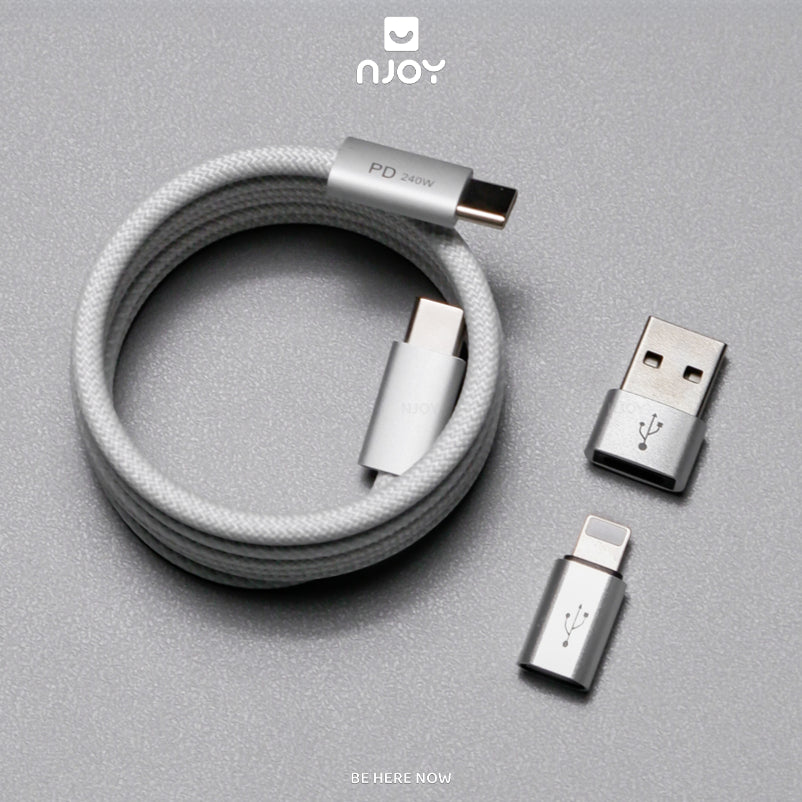 Cáp Sạc Nhanh Đa Năng 3 Trong 1 240W Type C Dây Nylon Cho iPhone MacBook iPad AirPods