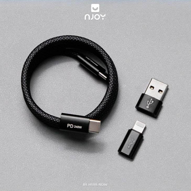 Cáp Sạc Nhanh Đa Năng 3 Trong 1 240W Type C Dây Nylon Cho iPhone MacBook iPad AirPods