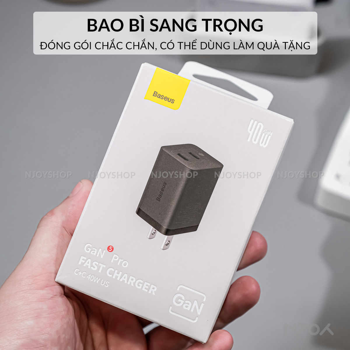 Củ Sạc Nhanh Baseus 40W GaN5 Pro Nhỏ Gọn Cổng Type C Hỗ Trợ QC PD 3.0