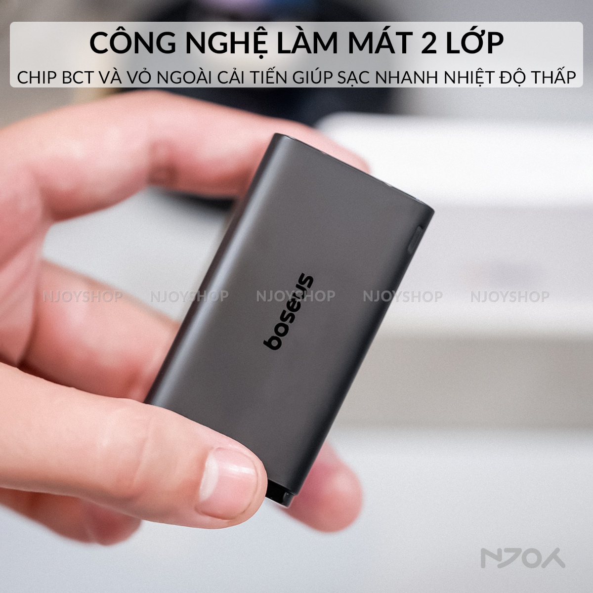 Củ Sạc Nhanh 65W Baseus GaN6 Pro Nhỏ Gọn 2 Cổng Type C & USB Kèm Cáp C to C