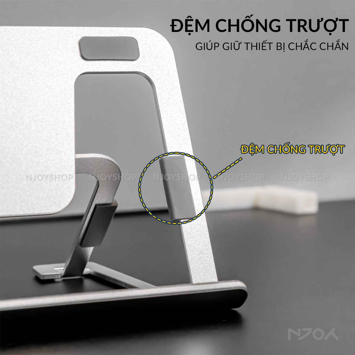 Giá Đỡ Máy Tính Bảng Để Bàn Boneruy Chất Liệu Nhôm Mỏng Nhẹ Gấp Gọn Cho Máy Tính Bảng iPad Njoyshop
