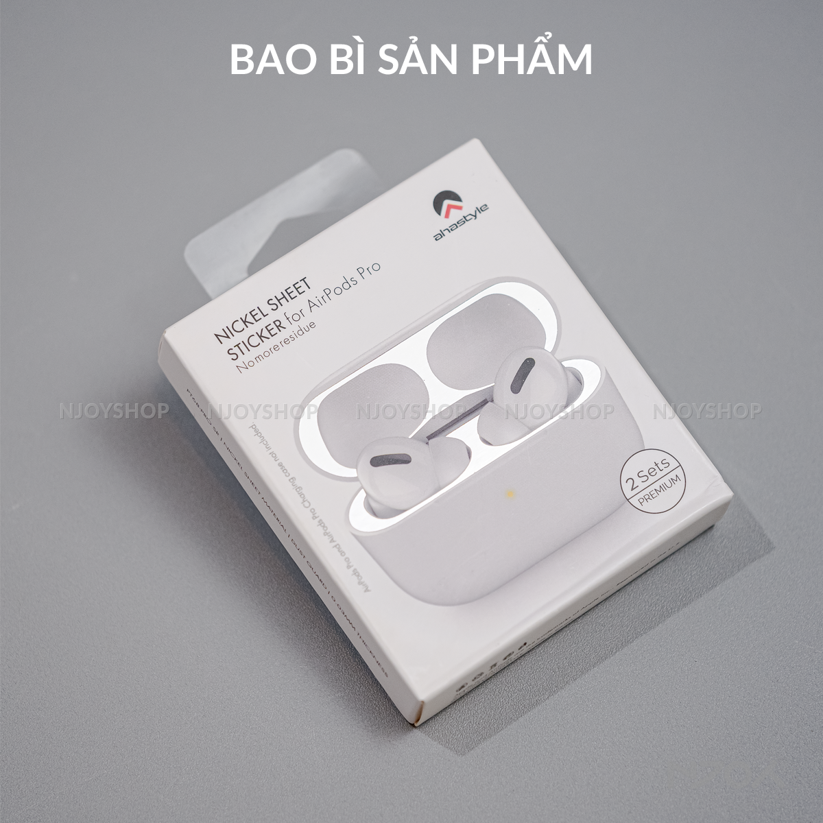 Miếng Dán Kim Loại Ahastyle Cao Cấp Chống Bụi Bảo Vệ Hộp Sạc Tai Nghe Airpods Pro 2 3 4