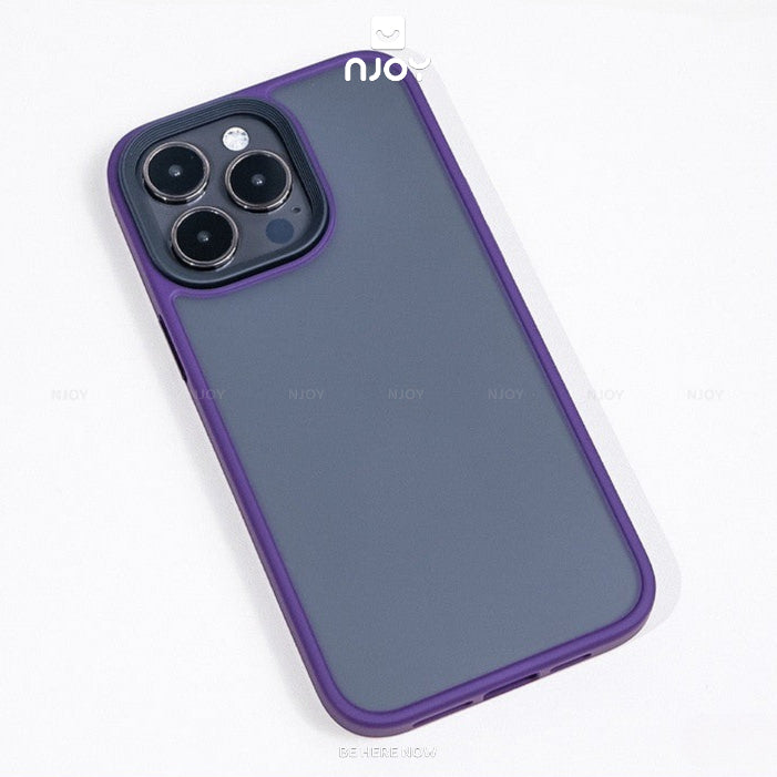 Ốp Nhám Viền Màu Chống Vân Tay Likgus Nút Kim Loại Cho iPhone 17 Pro Max 16 15 14 13 12 11