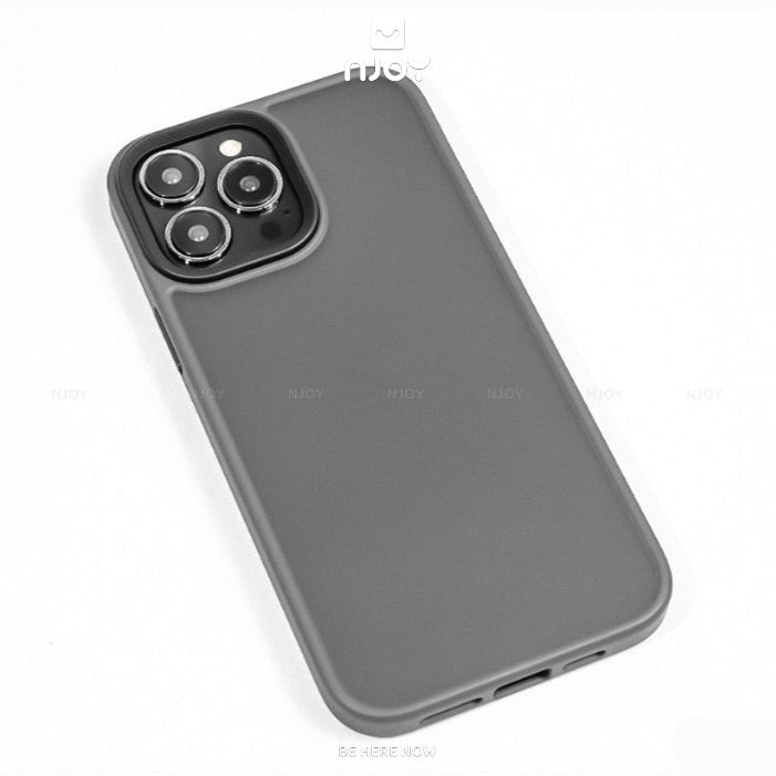 Ốp Nhám Viền Màu Chống Vân Tay Likgus Nút Kim Loại Cho iPhone 17 Pro Max 16 15 14 13 12 11