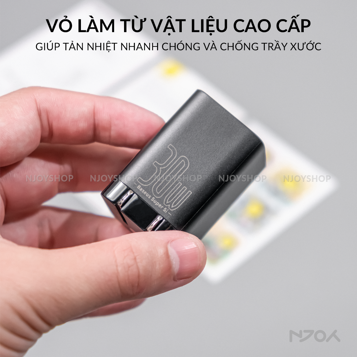 Củ Sạc Nhanh 30w Baseus 2 Cổng USB A & Type C QC 3.0 PD 3.0 Cho Điện Thoại Máy Tính Bảng Njoyshop