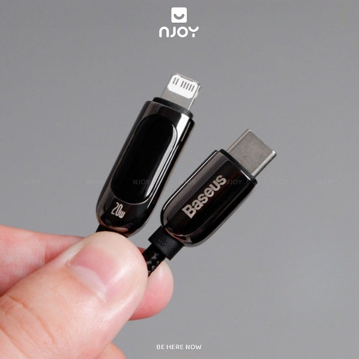 Cáp Sạc Nhanh 20W Baseus Có Màn Hình Led Type C to Lightning Cho iPhone