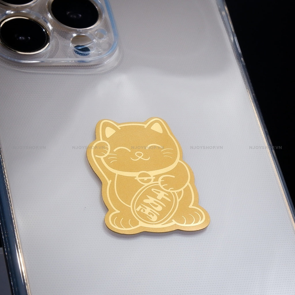 Miếng Dán Sticker Mèo Thần Tài Linh Vật May Mắn Thu Hút Tài Lộc Cho Ốp Lưng iPhone Njoyshop