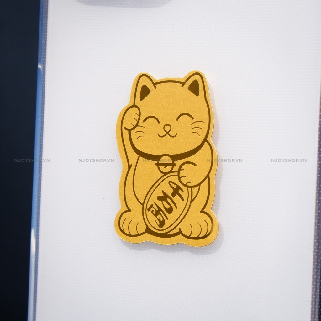 Miếng Dán Sticker Mèo Thần Tài Linh Vật May Mắn Thu Hút Tài Lộc Cho Ốp Lưng iPhone Njoyshop