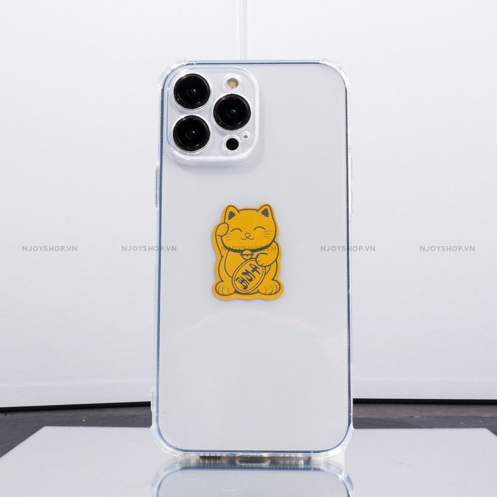 Miếng Dán Sticker Mèo Thần Tài Linh Vật May Mắn Thu Hút Tài Lộc Cho Ốp Lưng iPhone Njoyshop