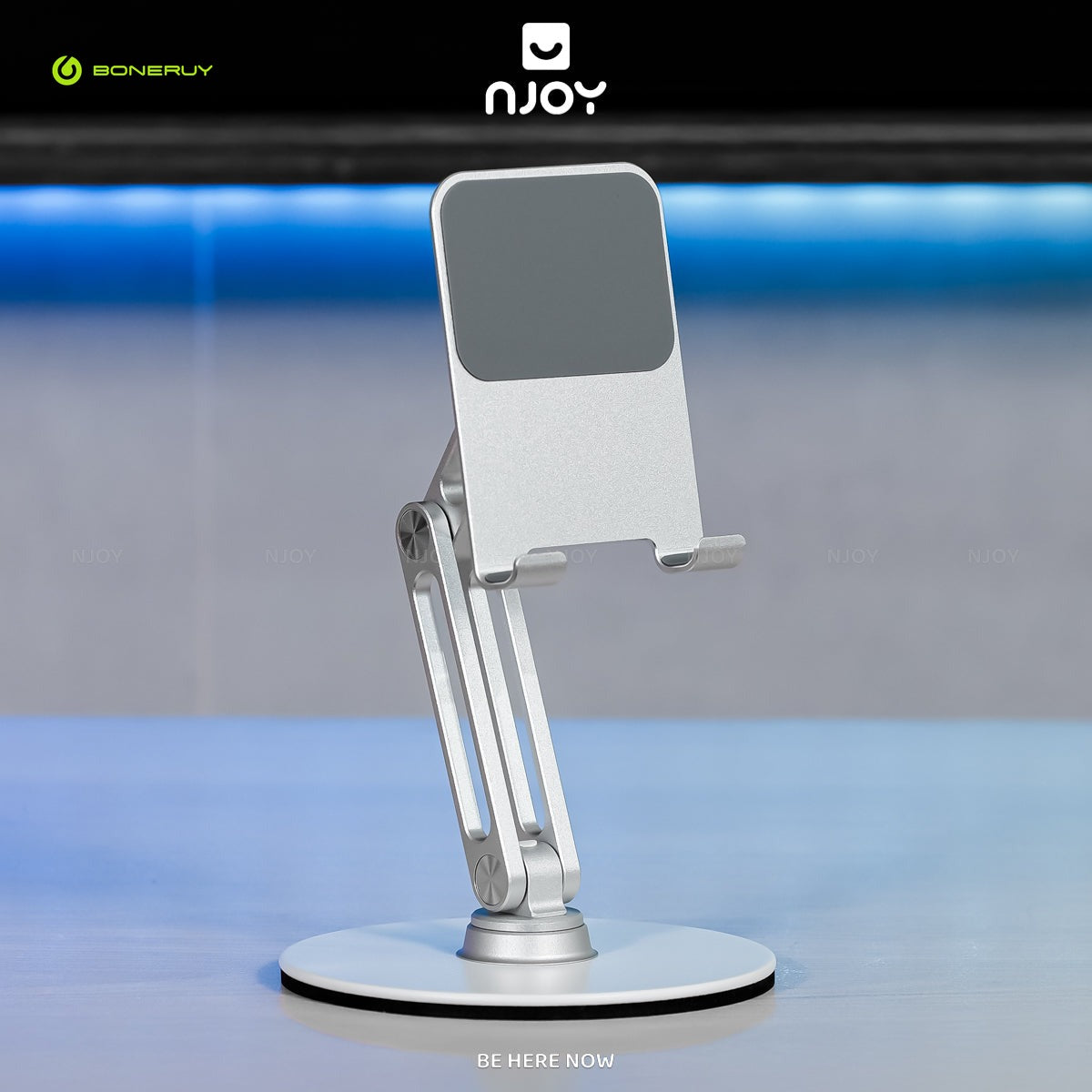 Giá Đỡ Điện Thoại Máy Tính Bảng Boneruy Để Bàn Xoay 360 Độ Điều Chỉnh Độ Cao Hợp Kim Nhôm Cao Cấp