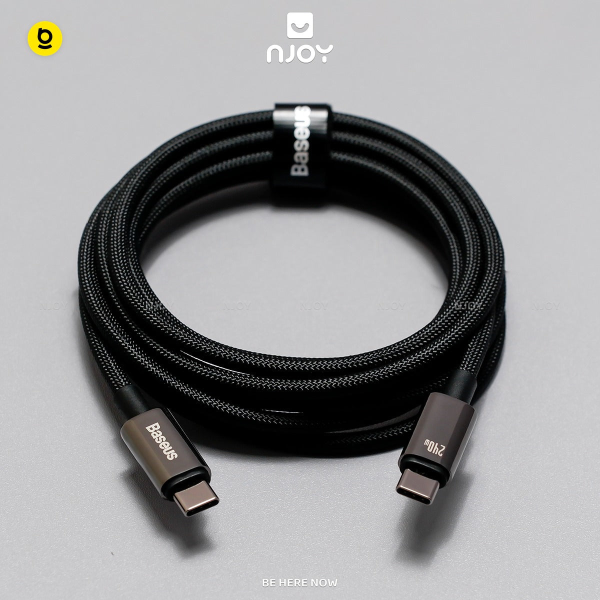 Dây Sạc Nhanh Baseus 240W Hỗ Trợ PD 3.1 Hợp Kim Đen Dây Dù Cho iPhone iPad Laptop