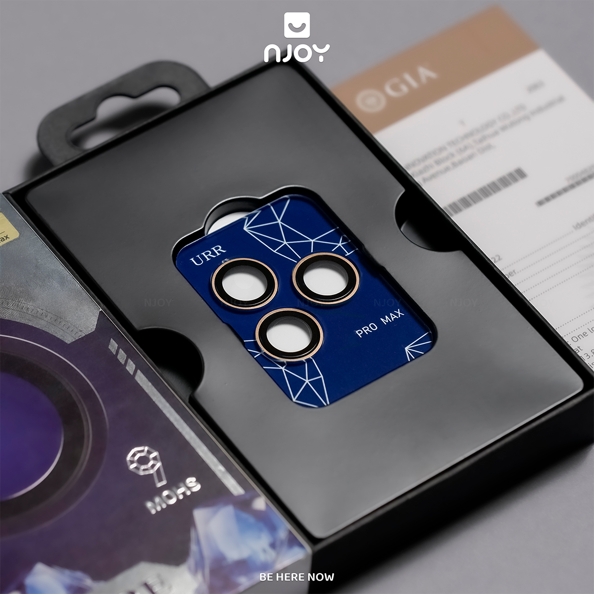 Cường Lực Camera URR Sapphire PVDSS 2 Tầng Cho iPhone 17 Pro Max 16 Pro Max 15 Pro Max 14 Pro Max 13 12