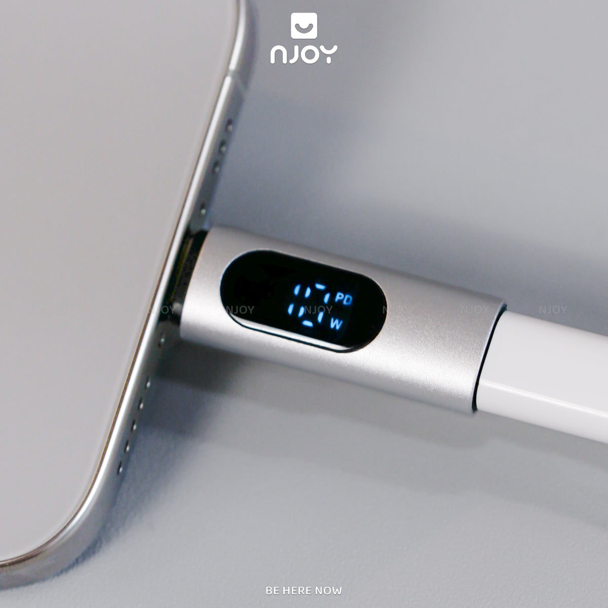 Đầu Chuyển Type C To Type C 100W Njoy Với Màn Hình Led Cho iPhone iPad MacBook Laptop