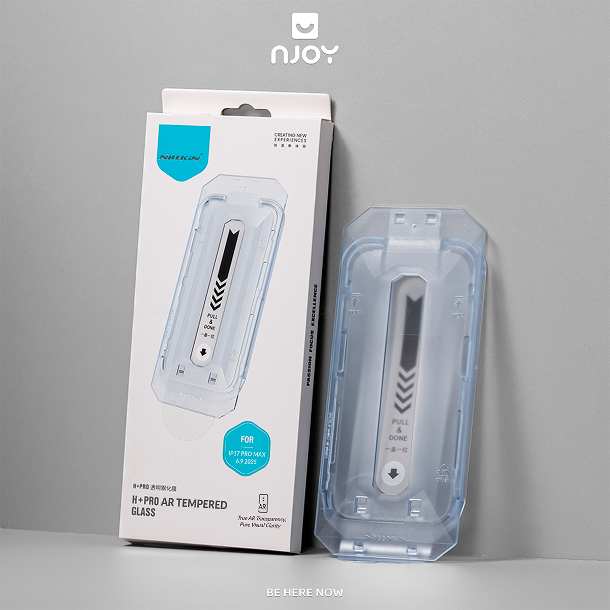 Kính Cường Lực Nillkin Trong Suốt Khung Tự Dán Không Viền Đen Cho iPhone 17 Pro Max 16 15