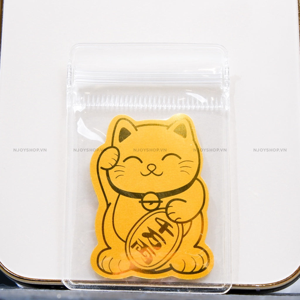 Miếng Dán Sticker Mèo Thần Tài Linh Vật May Mắn Thu Hút Tài Lộc Cho Ốp Lưng iPhone Njoyshop