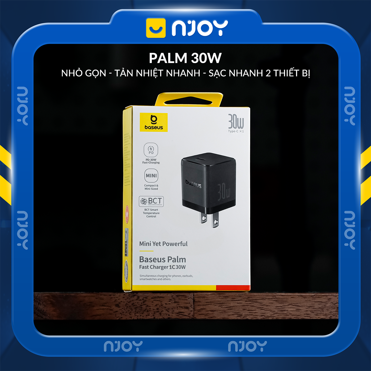 Củ Sạc Nhanh 30W Baseus Palm Chân Cắm Type C Hỗ Trợ QC PD 3.0 Cho iPhone Samsung