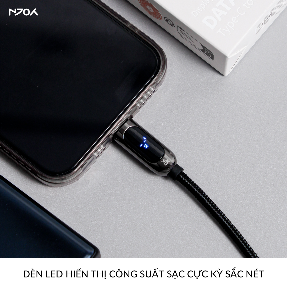 Cáp Sạc Nhanh 20W Baseus Có Màn Hình Led Type C to Lightning Cho iPhone