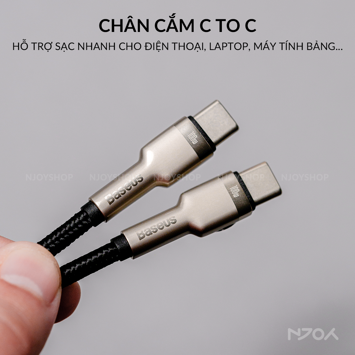 Cáp Sạc Nhanh Baseus 100W Chân Cắm Type C Độ Dài 1m 2m Cho Laptop Máy Tính Bảng