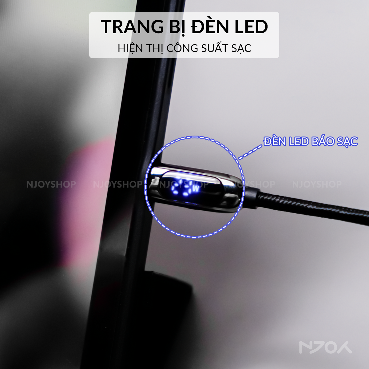 Cáp Sạc Nhanh Baseus 100W Đèn Led Báo Sạc Chống Đứt Gãy Cho iPhone iPad Laptop