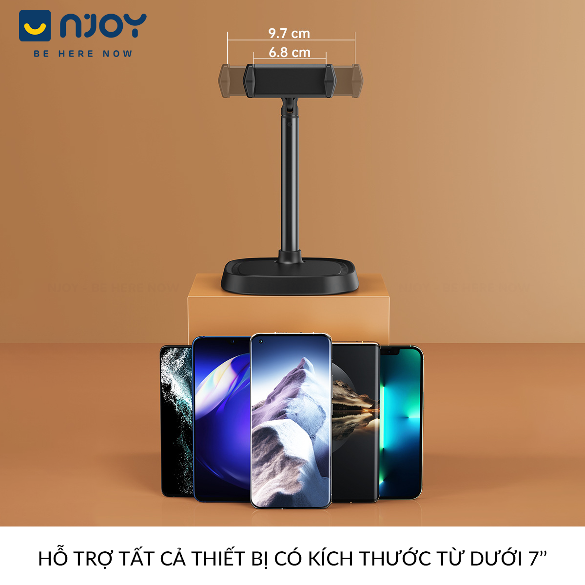 Giá Đỡ Điện Thoại Boneruy Để Bàn Xoay 360 Độ Điều Chỉnh Độ Cao Chân Đế Dày Ổn ĐỊnh Chống Rung Lắc