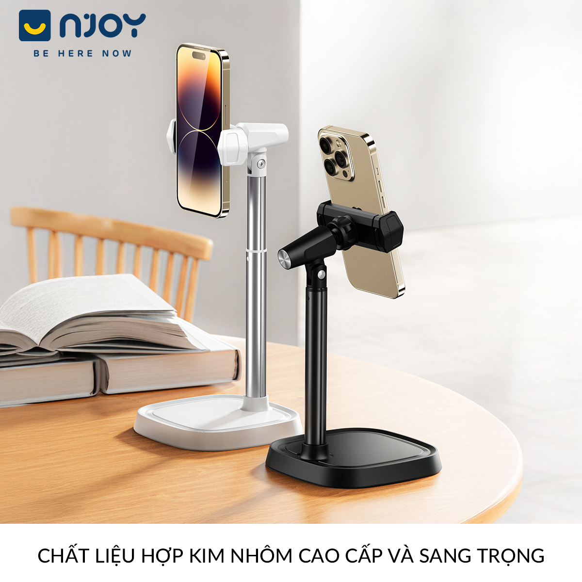 Giá Đỡ Điện Thoại Boneruy Để Bàn Xoay 360 Độ Điều Chỉnh Độ Cao Chân Đế Dày Ổn ĐỊnh Chống Rung Lắc