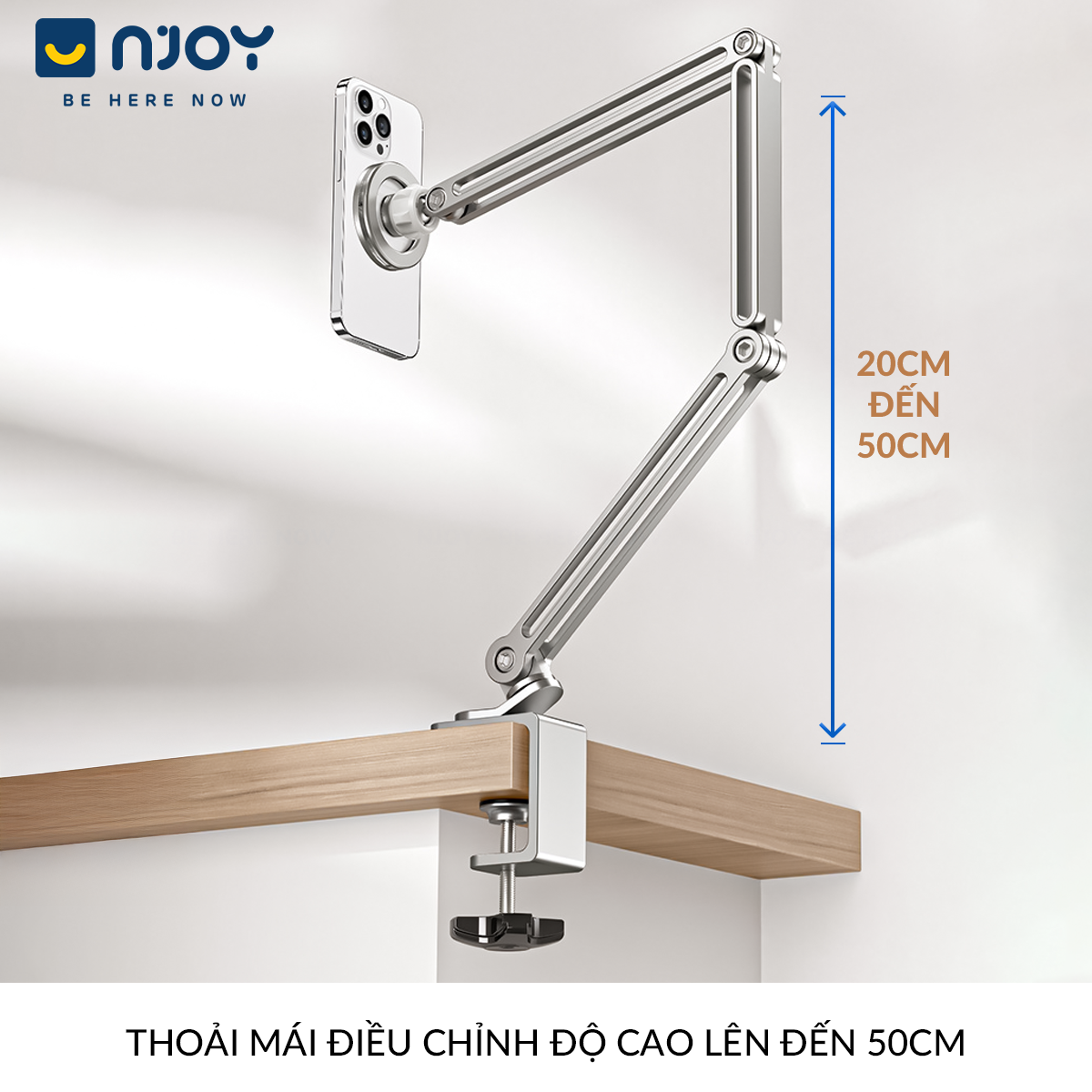 Giá Đỡ Điện Thoại Boneruy Z67 Hít Từ Tính Hợp Kim Nhôm Cao Cấp Độ Cao 50cm Xoay 360 Độ Ổn Định