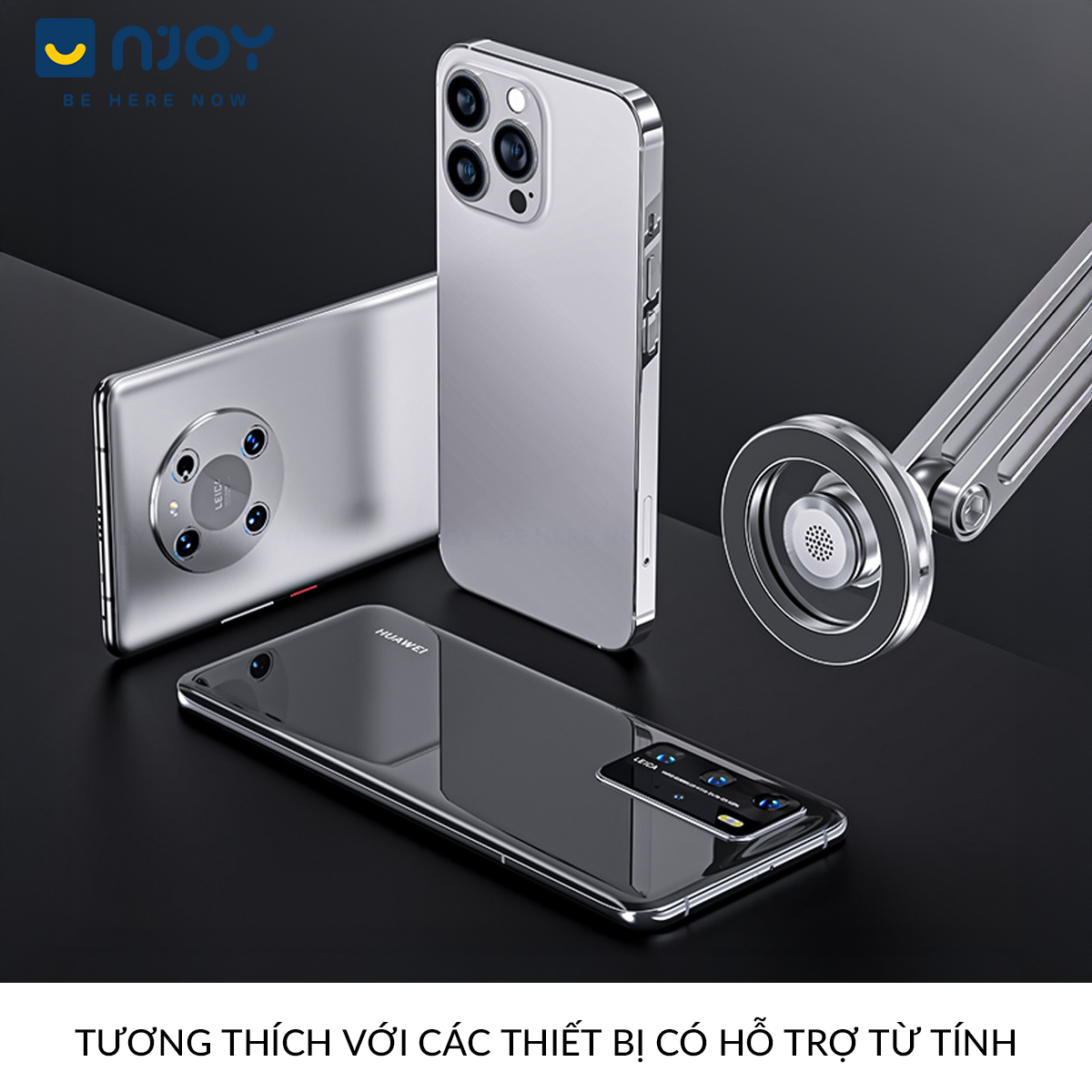 Giá Đỡ Điện Thoại Boneruy Z67 Hít Từ Tính Hợp Kim Nhôm Cao Cấp Độ Cao 50cm Xoay 360 Độ Ổn Định