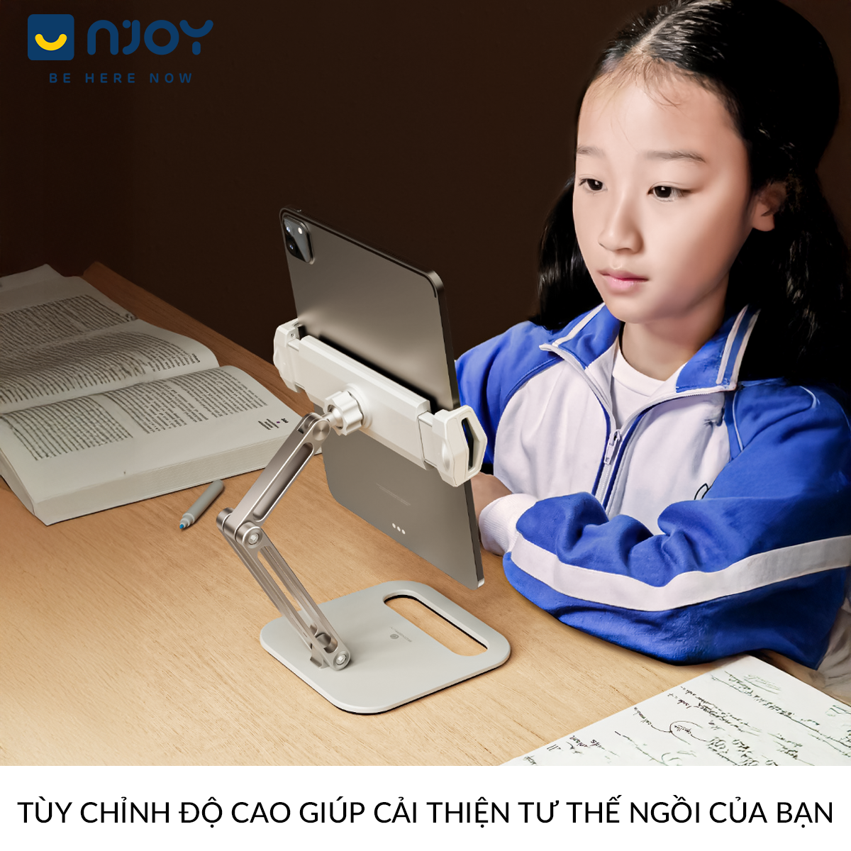 Giá Đỡ Điện Thoại Máy Tính Bảng Boneruy P47 Hợp Kim Nhôm Cao Cấp Chống Rung Lắc Xoay 360 Độ