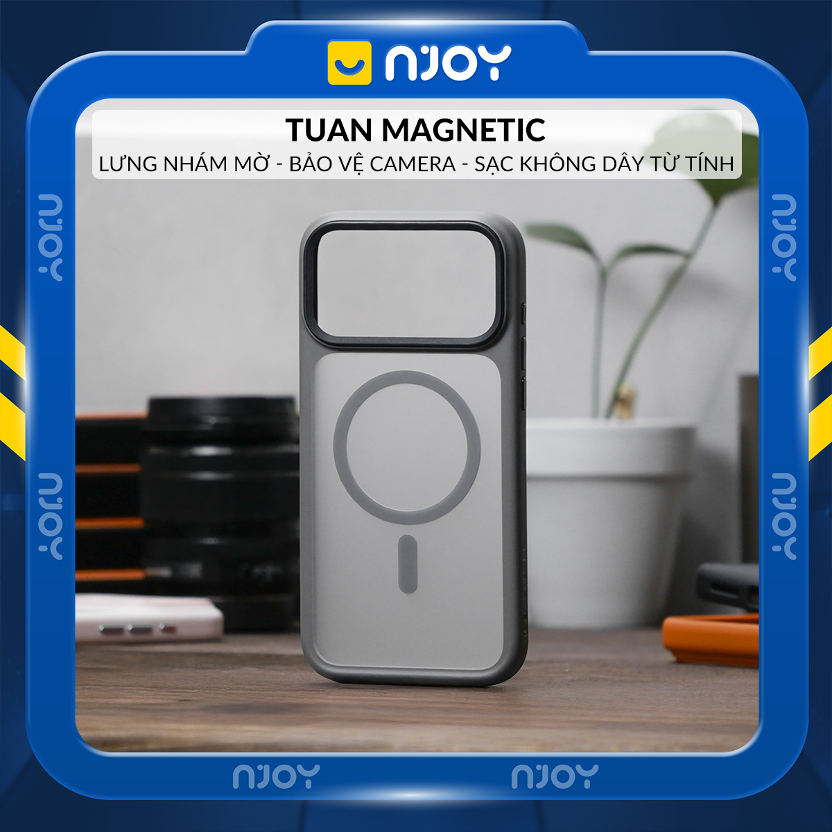 Ốp Hỗ Trợ Sạc Không Dây Likgus Lưng Nhám Chống Bẩn Cho iPhone 17 Pro Max 16 Pro Max 15 14 13 Njoyshop