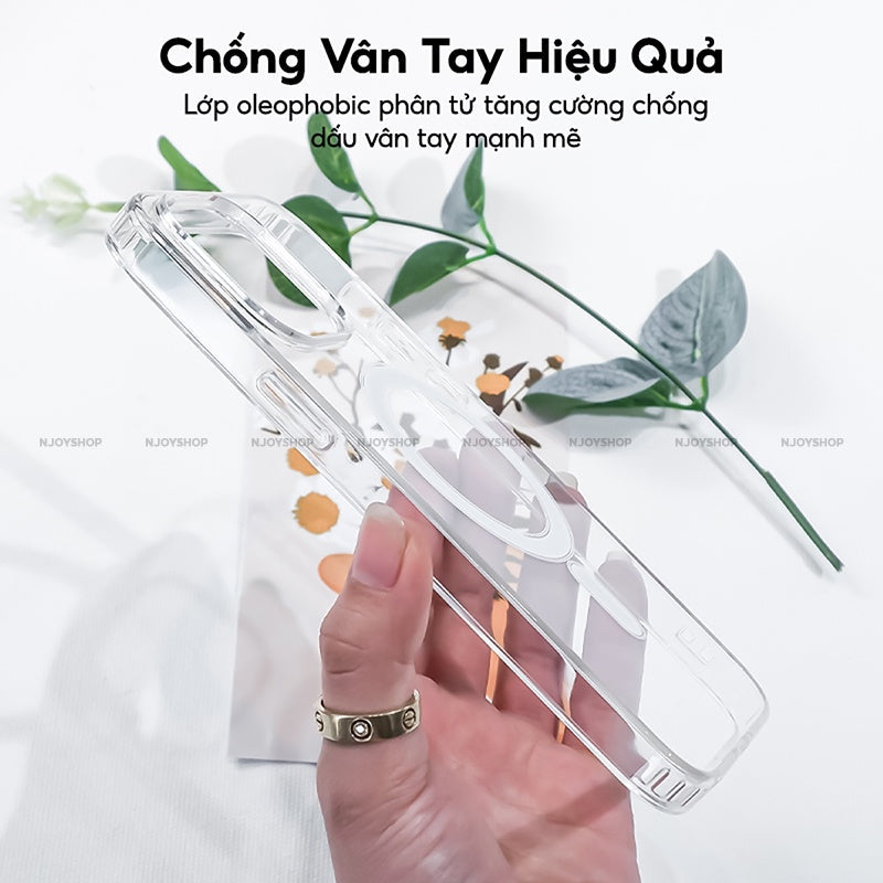 Ốp Magsafe Trong Suốt Chống Sốc Cho iPhone 17 Pro Max 16 15 14 13 12 11