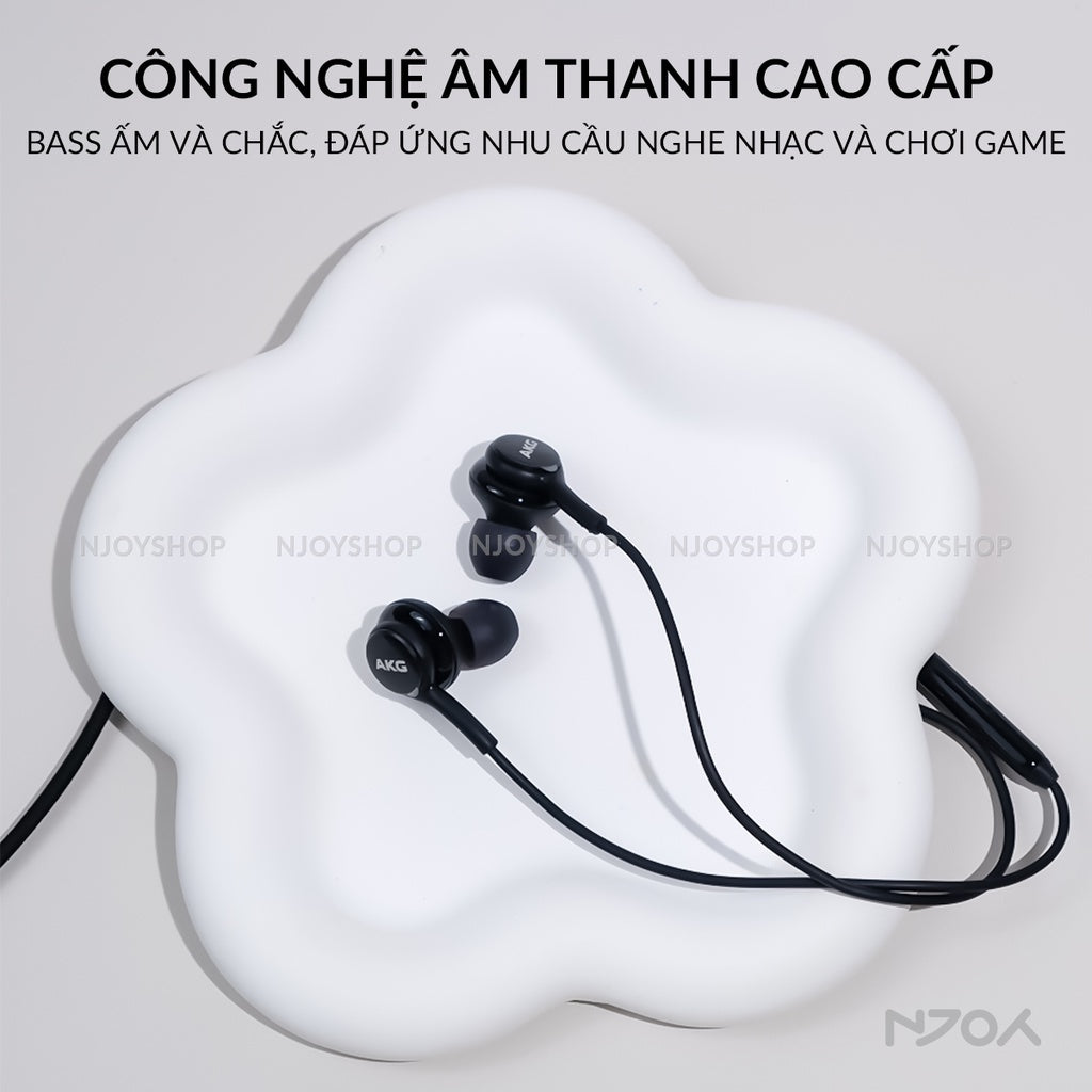 Tai Nghe Nhét Tai Chống Ồn AKG Chân Cắm Type C Cho Điện Thoại Laptop Note 10 Note 20 S20 S21 Ultra