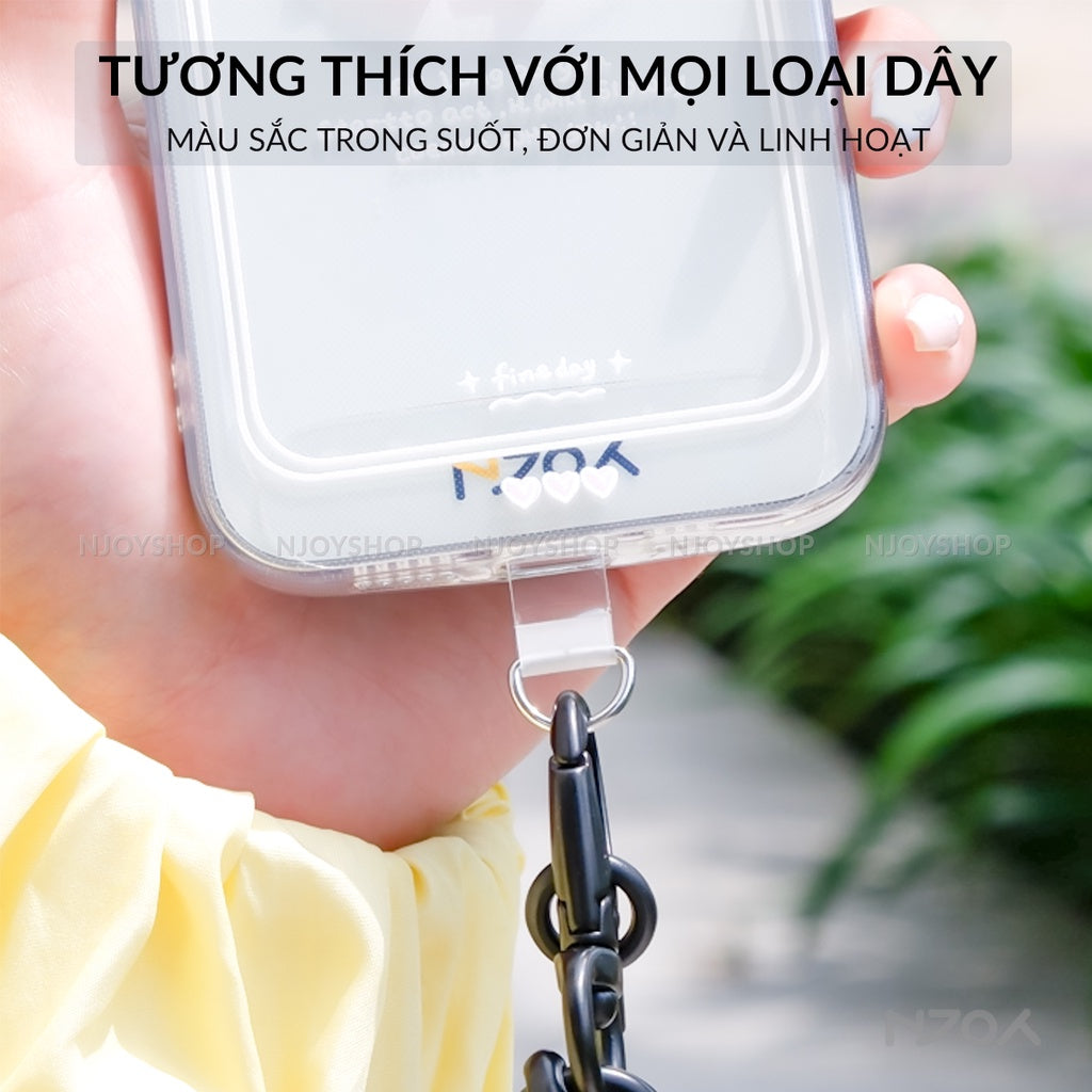 Tag Trong Suốt Hỗ Trợ Gắn Cho Dây Đeo Điện Thoại Không Cần Dán