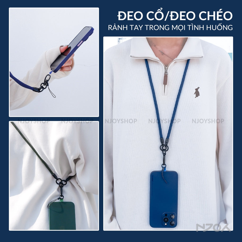Dây Đeo Cổ Bện Nylon Dài 60cm Chống Đứt Gãy Độ Chống Thất Lạc Cho Tất Cả Điện Thoại iPhone Samsung