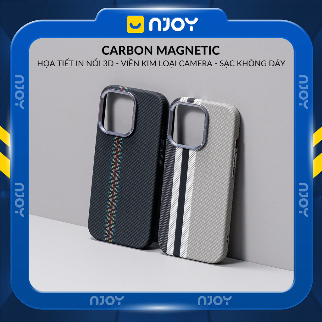 Ốp Carbon Magsafe Siêu Mỏng Họa Tiết Sọc Nổi 3D Cho Điện Thoại iPhone 17 Pro Max 16 15 14 13
