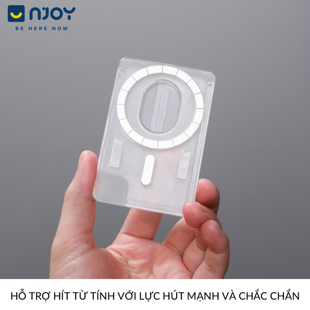 Ví Đựng Thẻ Trong Suốt Hít Magsafe Chất Liệu PC Cho Điện Thoại iPhone 16 Pro Max 15 14 13 12
