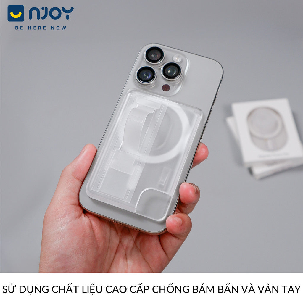 Ví Đựng Thẻ Trong Suốt Hít Magsafe Chất Liệu PC Cho Điện Thoại iPhone 16 Pro Max 15 14 13 12