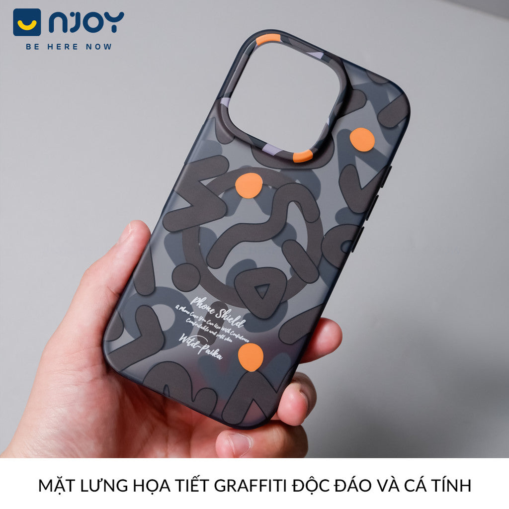 Ốp Lưng Nhám Magsafe Chống Vân Tay Họa Tiết Graffiti Cho Điện Thoại iPhone 17 Pro Max 16 15 14 13