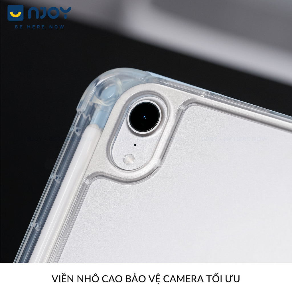 Ốp iPad Trong Suốt Chống Sốc Có Khay Đựng Bút Cho iPad Pro M4 M2 M1 Gen 11 10 Air 7 6 5 4 Mini 7 6