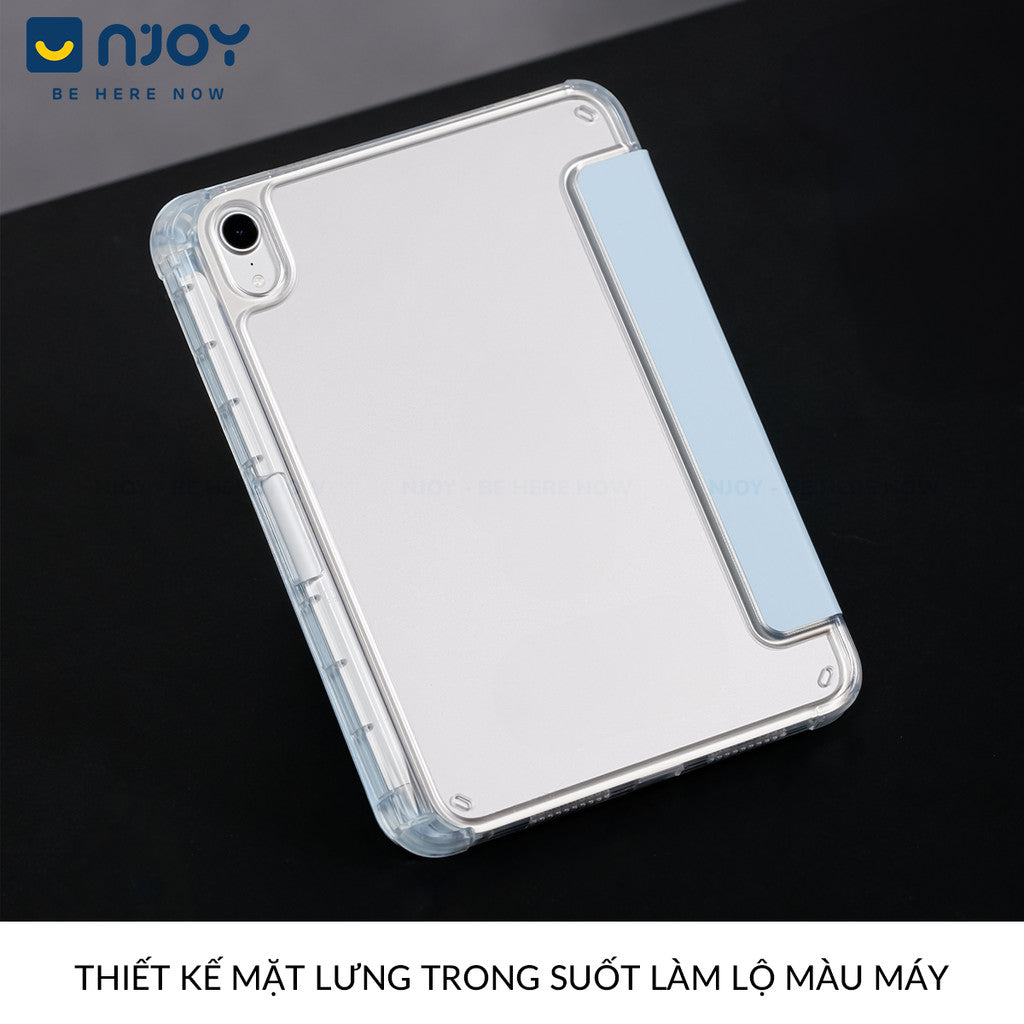 Ốp iPad Trong Suốt Chống Sốc Có Khay Đựng Bút Cho iPad Pro M4 M2 M1 Gen 11 10 Air 7 6 5 4 Mini 7 6