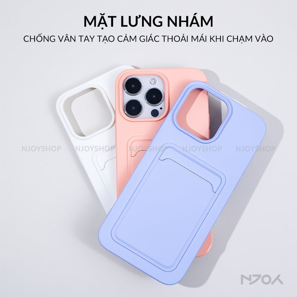 Ốp Đựng Thẻ Card Nhựa Dẻo Nhiều Màu Cho Điện Thoại iPhone 17 Pro Max 16 15 14 13 12 Njoyshop