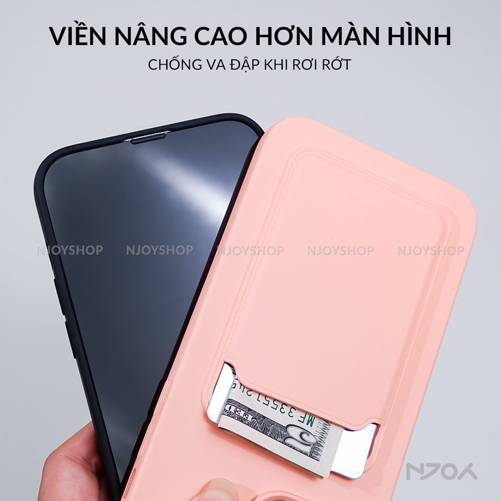 Ốp Đựng Thẻ Card Nhựa Dẻo Nhiều Màu Cho Điện Thoại iPhone 17 Pro Max 16 15 14 13 12 Njoyshop