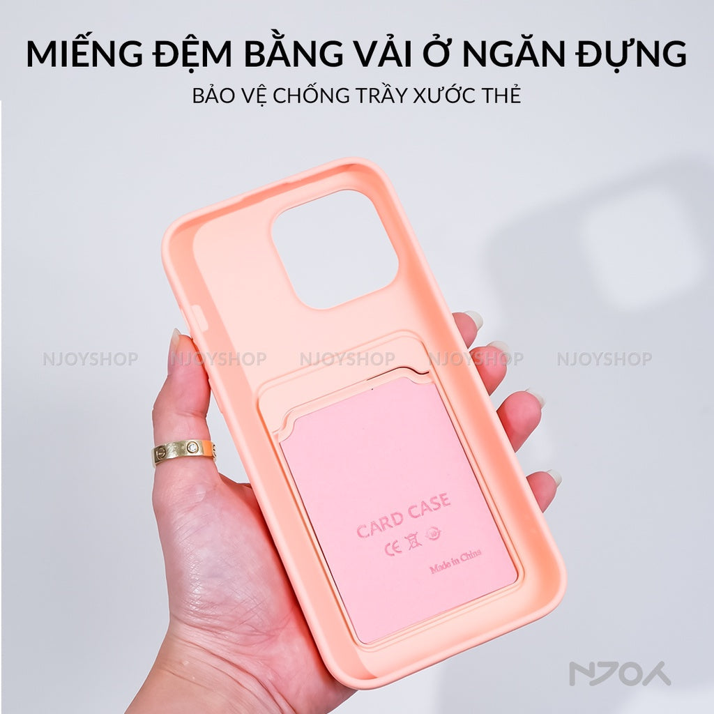 Ốp Đựng Thẻ Card Nhựa Dẻo Nhiều Màu Cho Điện Thoại iPhone 17 Pro Max 16 15 14 13 12 Njoyshop