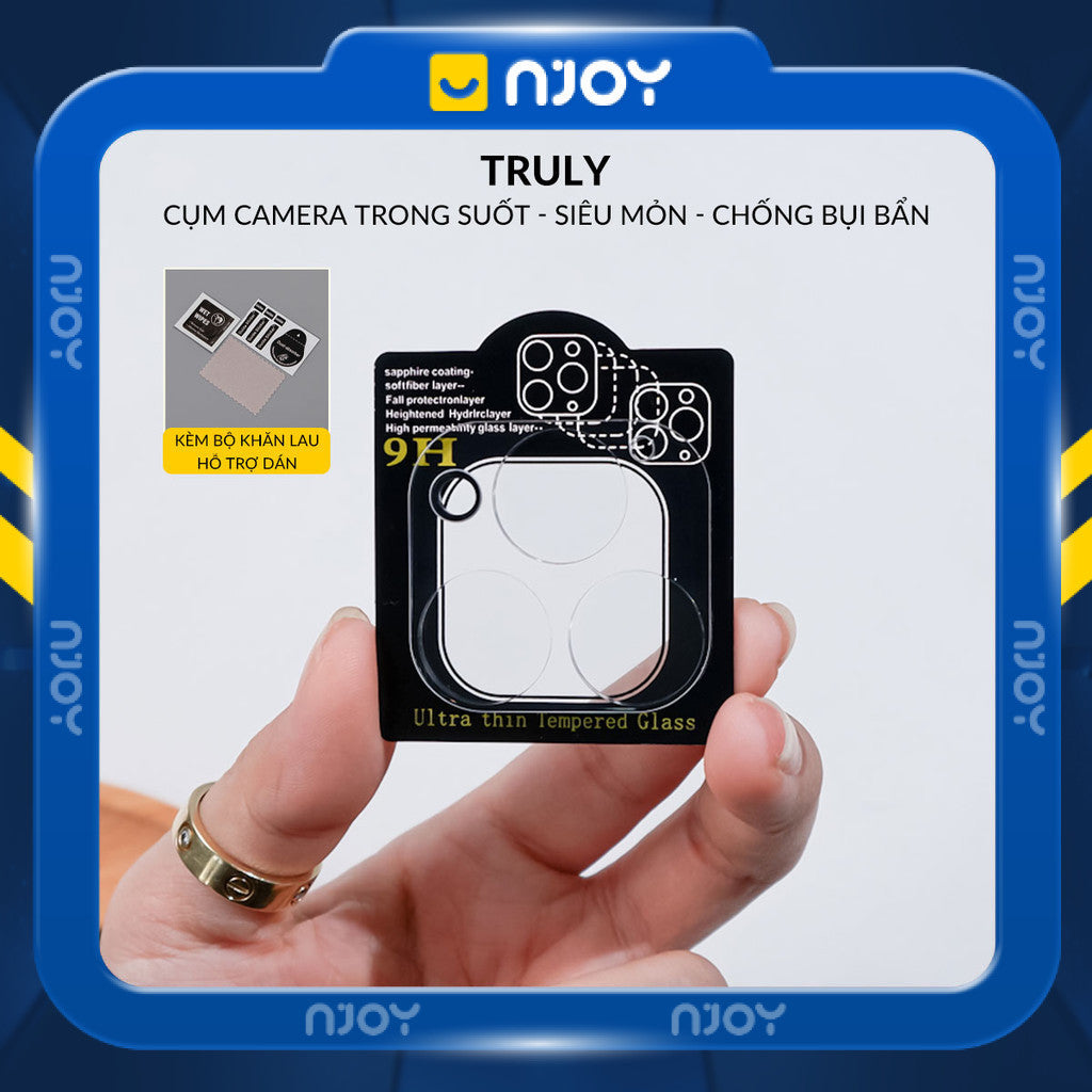 Cường Lực Camera Trong Suốt 9H Cho Điện Thoại iPhone 16 Pro Max 15 14 13 12 11