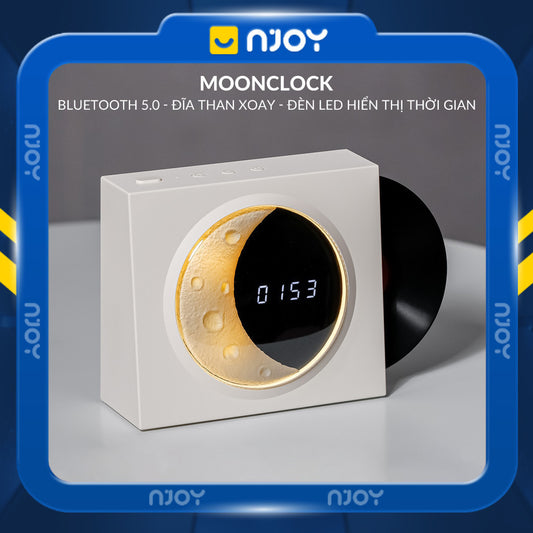 Loa Bluetooth Đĩa Than Xoay Mặt Trăng Retro Có Đèn Trang Trí Phòng Ngủ Để Bàn Quà Tặng